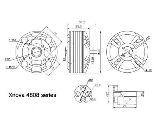 Xnova Brushless Multicopter Motor 4808-700KV 3-4s 