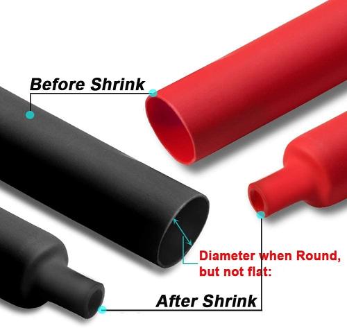 Heat Shrink Tubing D:8.0mm with Glue inside, 3:1 rate, RED and Black,