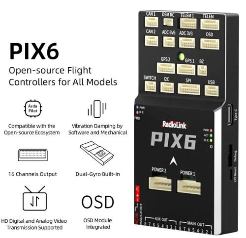 Radiolink PIX6 Flight Controller Ecosystem OSD Built-in Dual-Gyro