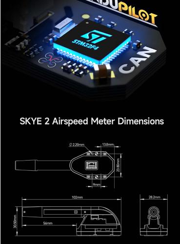 CUAV Skye 2 DroneCAN Air Speed Sensor Module (Heated Pitot) 