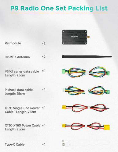 CUAV P9 Radio Drone Telemetry Ground and Air units up to 40km 