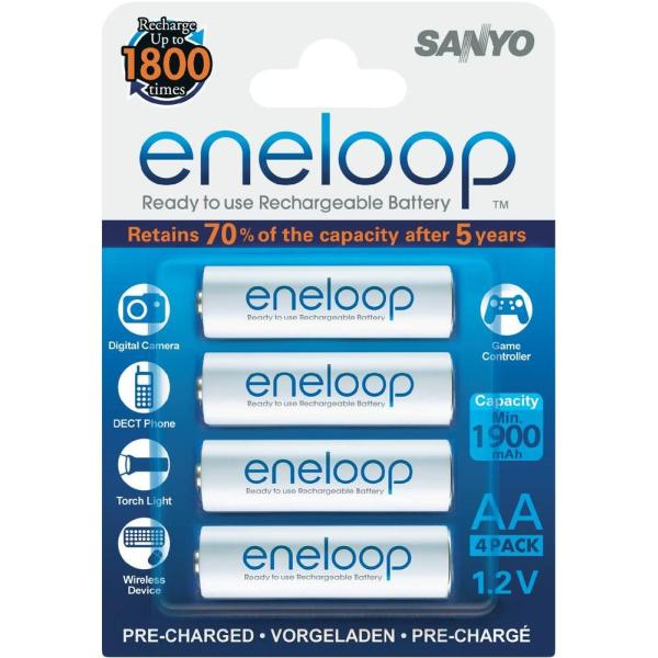 Eneloop NiMh Rechargeable Batteries, 12-Pack for Cameras, Digital Devices,  Game Controllers, RC Cars